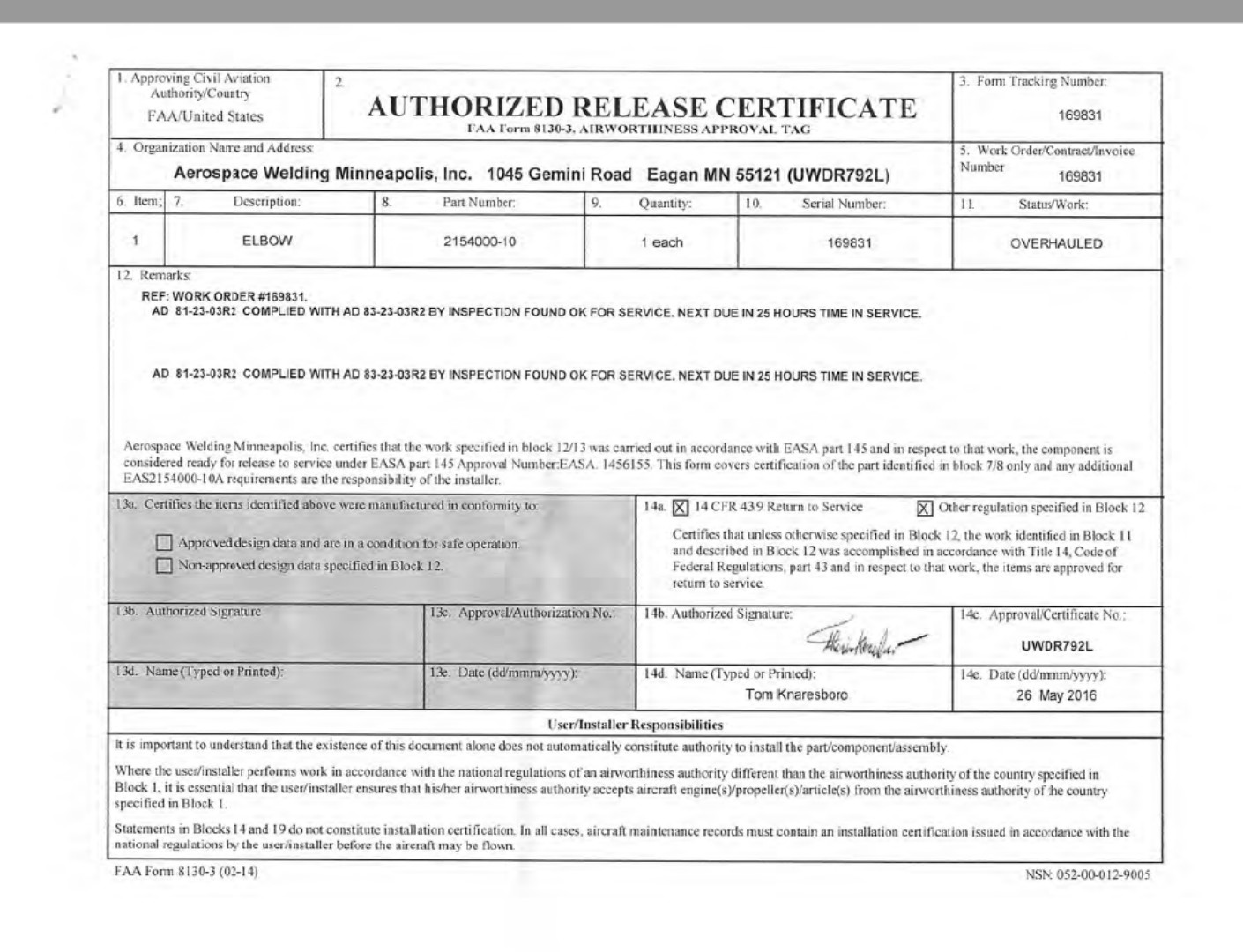 FAA Form 8130s Are Valuable Too!